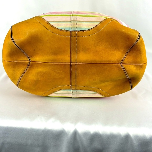 Coach Hampton Pastel Multicolor Stripe Shoulder Bag Purse No. M05S-5175 - Picture 4 of 16